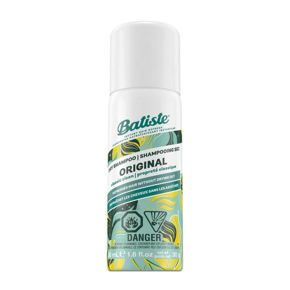 Batiste Dry Shampoo Original, Mini Travel Size, 50 ml, Instantly Refresh Hair, Absorbs Oil & Grease, Waterless Formula for Added Hair Texture and Body