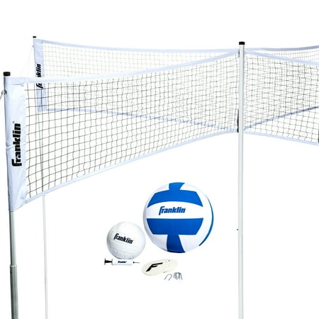 Franklin Sports Quad Volleyball, Volleyball Meets 4 Square, Complete Net System, Jumbo and Traditional Volleyballs included, Boundary Kit/Line Markers