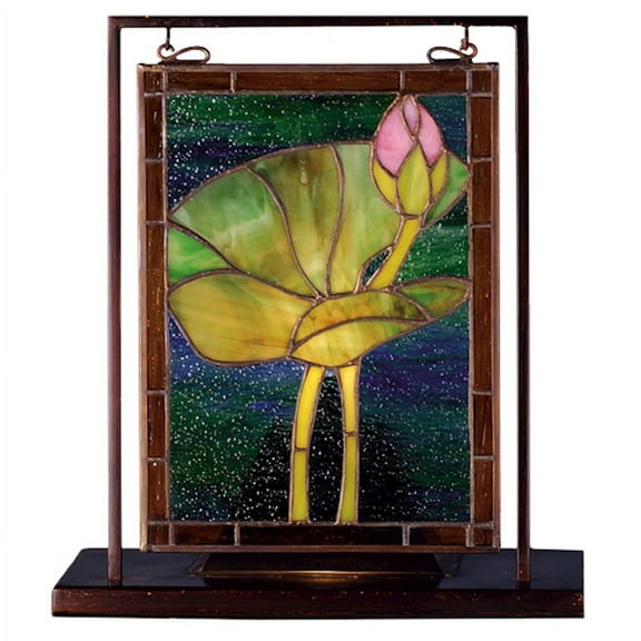 Pond Lily Lighted Mini Tabletop Window