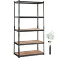 thumbnail image 1 of VEVOR Storage Shelving Unit, 5-Tier Adjustable, 2000 lbs Capacity, Heavy Duty Garage Shelves Metal Organizer Utility Rack, Black, 35.4" L x 18" W x 71.3" H for Kitchen Pantry Basement Bathroom Laundry, 1 of 9