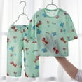 thumbnail image 3 of Odeerbi 1-14 Years Toddler Boys Summer Cotton Pajamas Short Sleeve Tops Pants Set Soft Loungewear Dinosaur Print Sleepwear Two-piece Pajama Sets Toddler Boys Clothes, 3 of 3