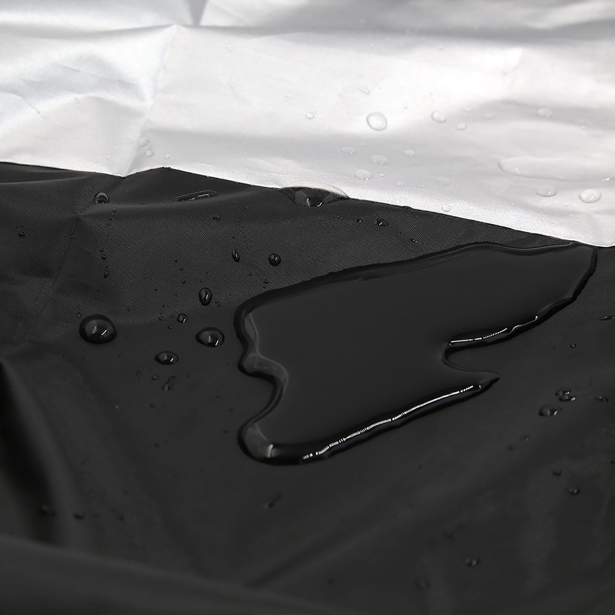 Unique Bargains 180T Motorcycle Cover UV Rain Proof XXXL Silver Tone Black