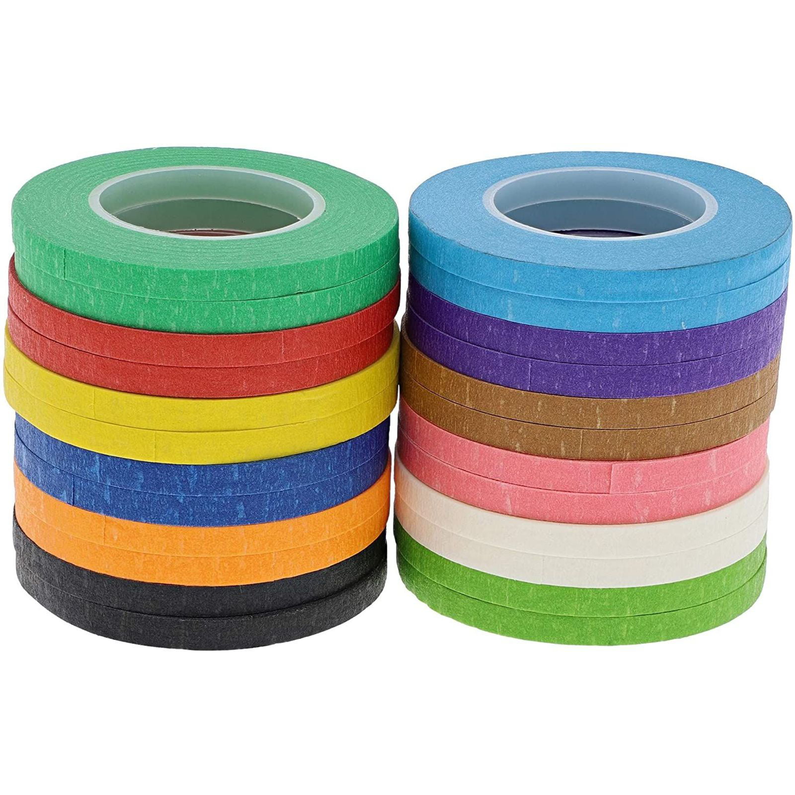 24 Rolls 1/5 Inch Whiteboard Pinstripe Tape White Board Gridding Tape Dry Erase Board Tape Line Electrical Marking Tape 12 Colors