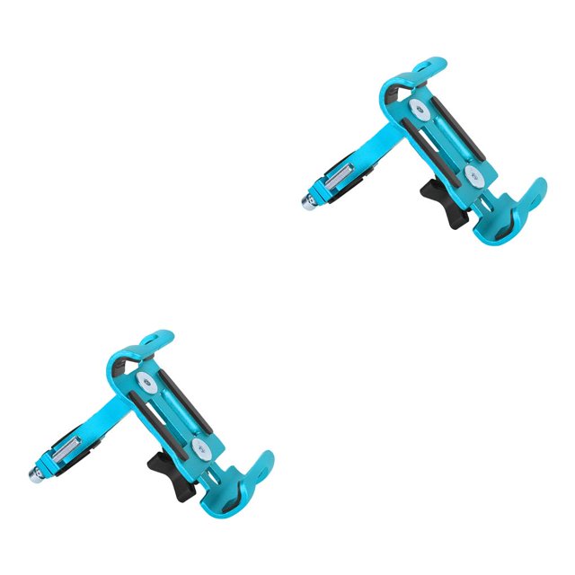 pitrice Bicycle Handlebar Clamp Mobile Phone Holder Non-slip Bracket Motorcycle Vehicle Mount Supporting Gadgets Cycling Blue Non-rotatable 2Set