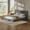 Grey + Iron,Upholstered, variant on Queen Floating Upholstered Bed Frame with Padded Surround, 80" L, Gray