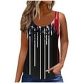 thumbnail image 2 of Lindreshi Tank Tops for Women 2024 Loose Fit 2024 Women's Spring and Summer New Tank Eyelet Embroidery Scoop Neck Fashion Independence Day Print Casual Fashion Top Blouse, 2 of 7