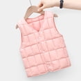 thumbnail image 6 of Riecok Kids Puffer Vest Sleeveless V Neck Button down Cropped Jackets Thermal Solid Warm Winter Outerwear Pink 1-2T, 6 of 6