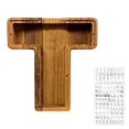 thumbnail image 1 of Wooden Piggy Bank  Personalized Letters Coin Bank Piggy Bank  Text Engraved Money Box Wooden Piggy Bank ​Gift for Kids  Christmas Birthday Gift Home Decoration. (J), 1 of 9