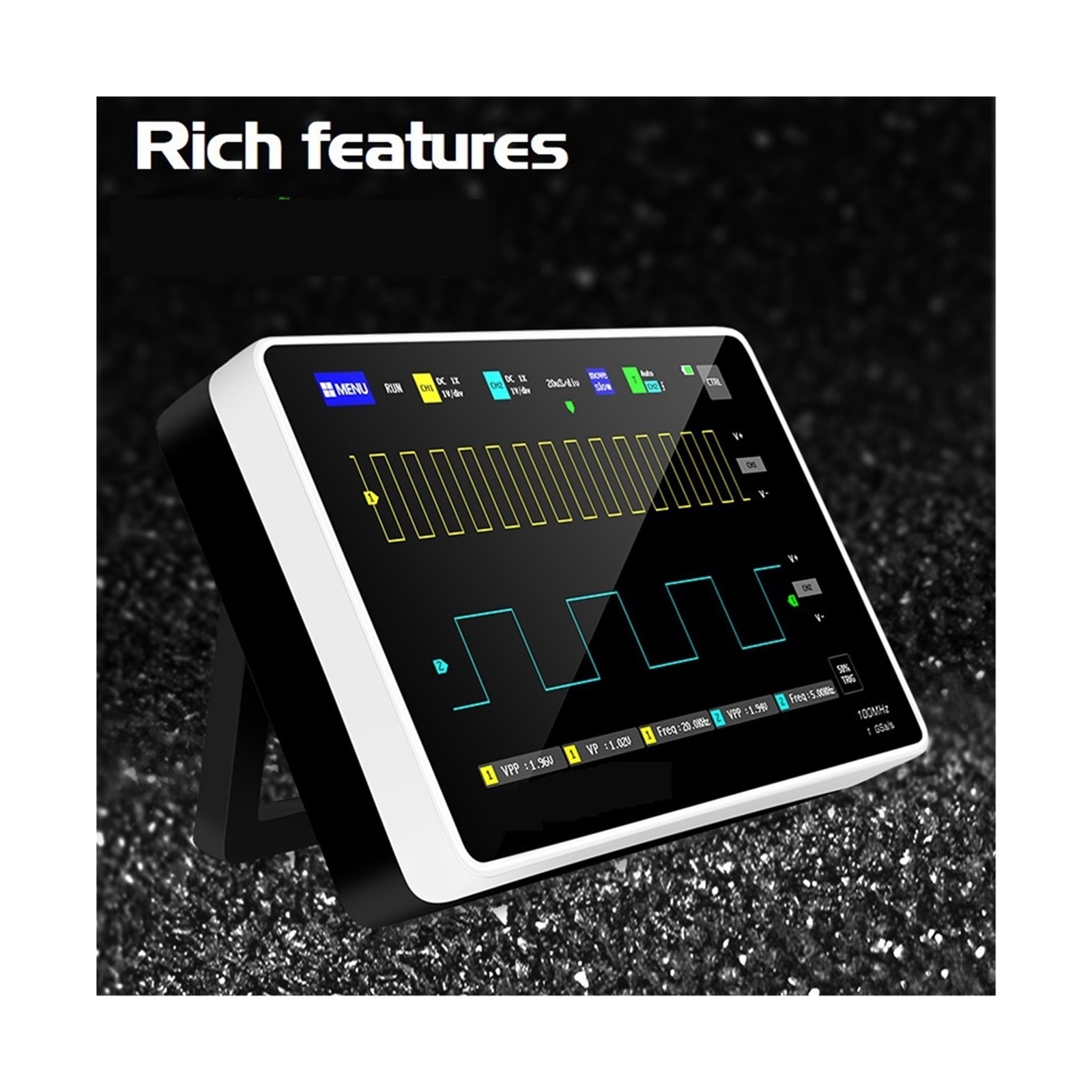 Digital Tablet Oscilloscope Dual Channel 100M Bandwidth 1GS Sampling Rate Mini Tablet Digital Oscilloscope ,Professional Designed