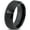 Black Bevel Tungsten, variant on Tungsten Flower Bloom Blossom Plant Band Ring 8mm Men Women Comfort Fit Black Dome Polished