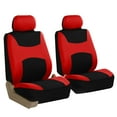 thumbnail image 6 of FH Group Light & Breezy Seat Covers for Auto, 3 Row 8 Seater Full Covers with Steering/Belt Pad Cover, Red and Black, 6 of 6