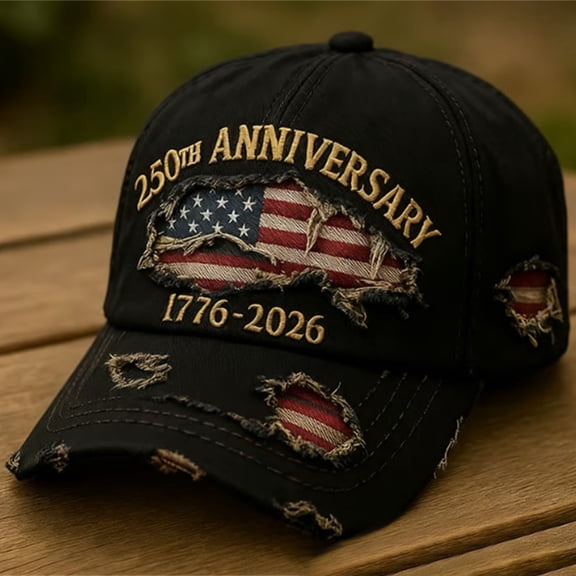 Women's Visors 250Th Us Anniversary Distressed Denim Hat – 1776–2026 Embroidered Patriotic Baseball Cap Adjustable Metal Buckle Women's Accessories