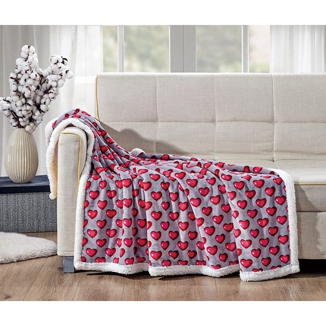 Mocassi Couverture Réversible Imprimée en Sherpa Toutes Saisons Parfaite pour Se Détendre 50 x 60 Pouces Juliette Sherpa