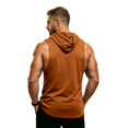 thumbnail image 5 of BRANROY Men's Summer Tank Tops - Hooded Sleeveless Muscle Shirts, Breathable Gym Tees for Men's Athletic Workout,Light Brown L, 5 of 8