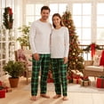 thumbnail image 5 of Christmas Family Pajamas Matching Set Solid Long Sleeve Top Pants Sleepwear, 5 of 7