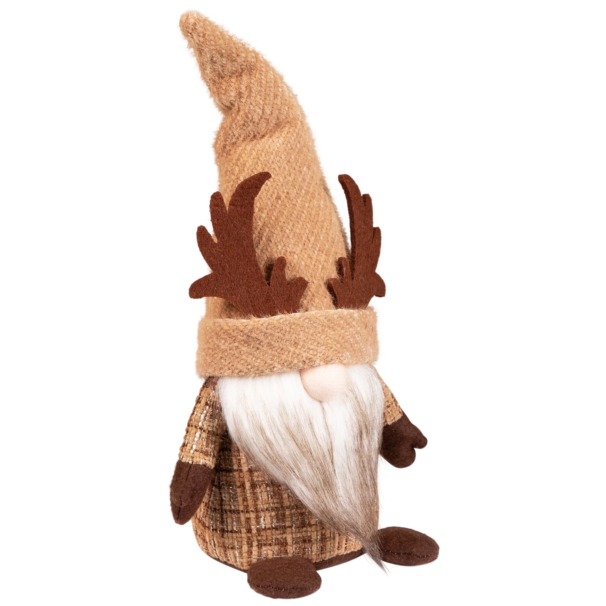 Northlight Plush Gnome with Moose Hat Fall Harvest Decoration  - 11.75"