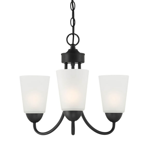 Designers Fountain Malone 3 Light Matte Black Chandelier, D267M-3CH-MB