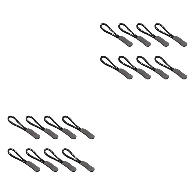Sonducket Paquete de 8 tirador de cremallera, fijador de etiquetas de cuerda ligera, accesorios de hebilla de repuesto multiusos, gris oscuro + Gris oscuro+negroblanco 2Conjunto