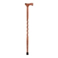 thumbnail image 2 of Brazos Twisted American Hardwood Wood T-Handle Cane 34 Inch Height, 2 of 8