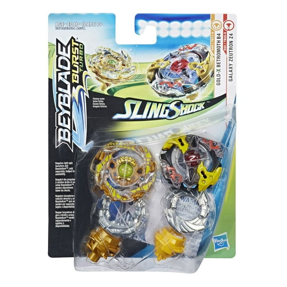 Beyblade Burst Turbo Slingshock - Duo Galaxy Zeutron Z4 et Gold-X Betromoth B4