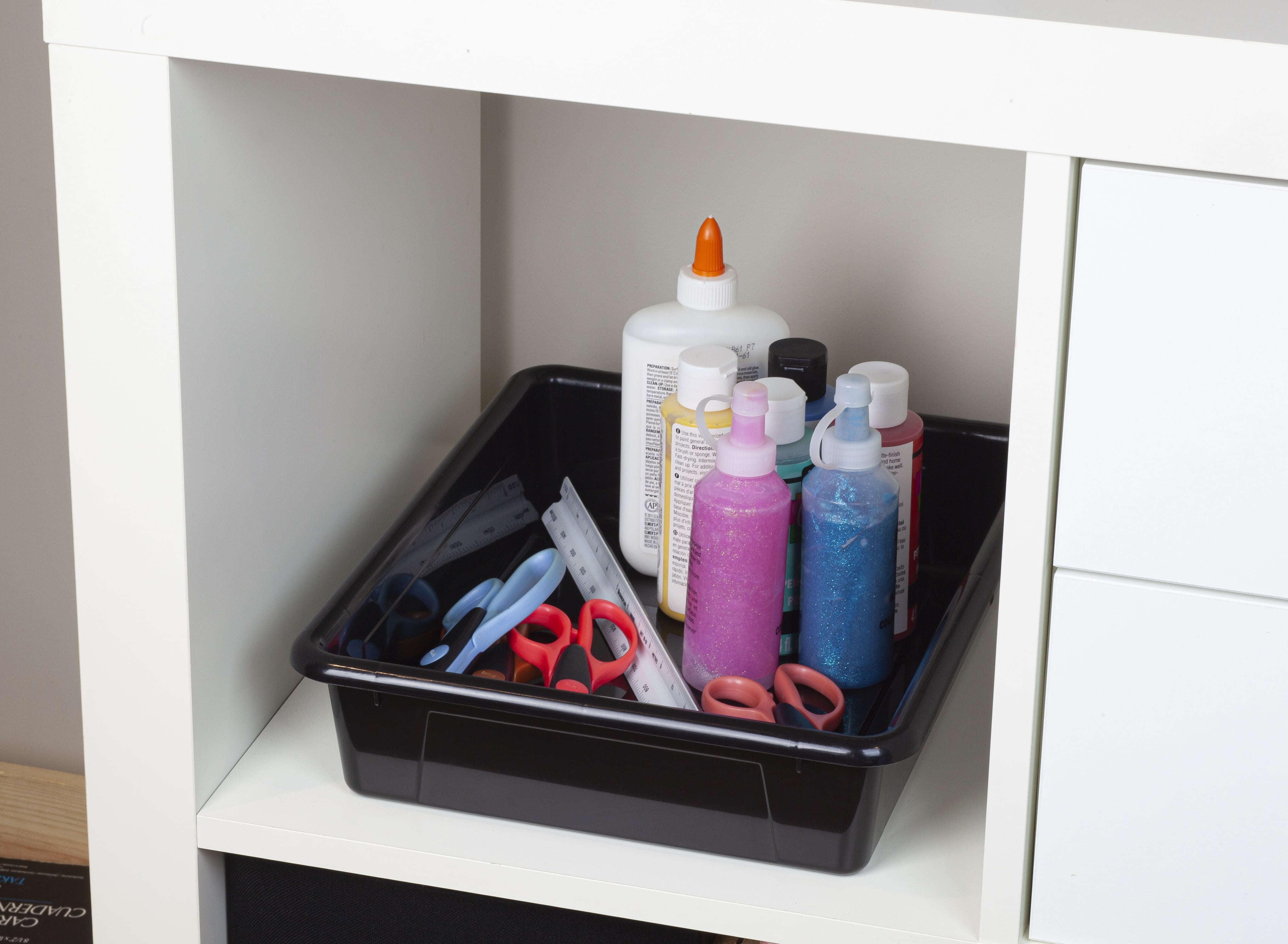 Pen+Gear Plastic Letter Tray, Letter Size Paper Sorter, Deep Black
