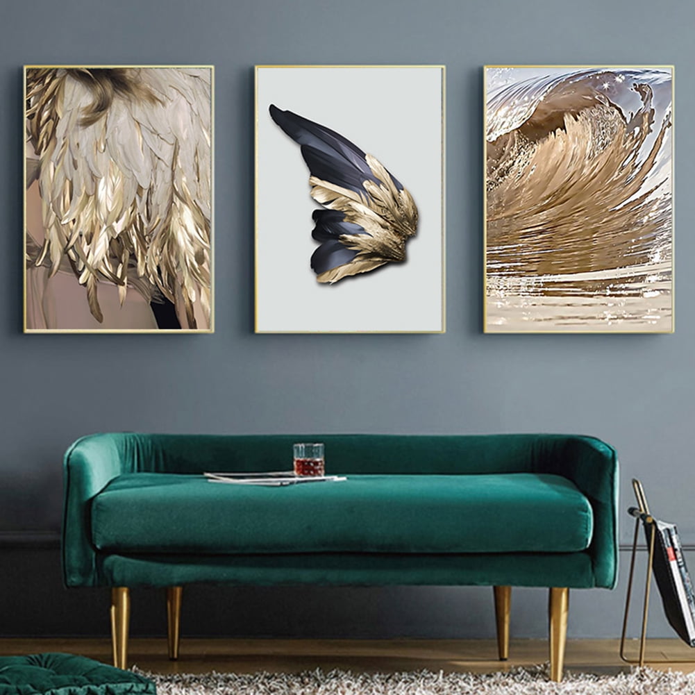 Modern Chic Feather Canvas Poster Picture Print Wall Home Art Decor Unframed 