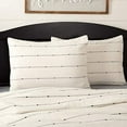 thumbnail image 2 of Piper Classics Farmcloth Stripe Standard Pillow Sham, 21" x 27", Natural Cream Woven w/ Black, Cotton, 2 of 5