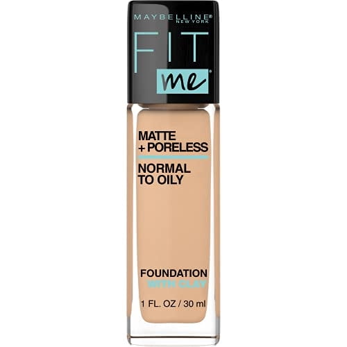 Base Líquida Libre de Aceite MAYBELLINE Fit Me Matte + Poreless, Nude Cálido, 1 fl oz