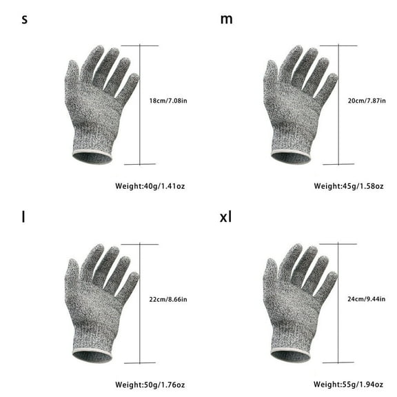 US 2 Pairs Butcher Gloves Cut Resistant Stab Proof Anti-Scratch L5 Protection