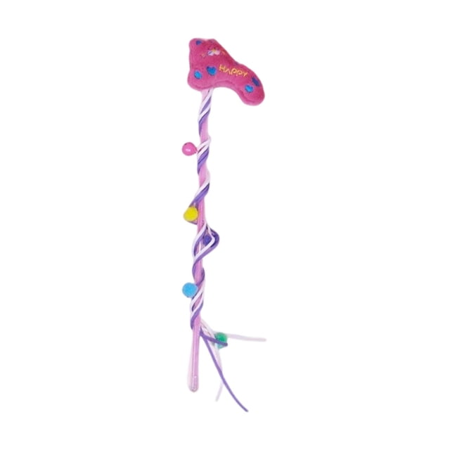 Almencla Cat Teaser Toy Playing Chasing Enrichment Exercise Lightweight Teasing Stick Pink