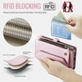 thumbnail image 5 of ELEHOLD for Samsung Galaxy Z Fold 6 Wallet Case,Support Wireless Charging PU Leather RFID Blocking Card Holder Kickstand Flip Shockproof Case with Crossbody/Wristlet Strap ,Pink, 5 of 9