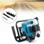 Post Hole Diggers Earth Auger Post Pole Borer, Fence Earth Auger Gas Powered Post Hole Digger,with Drill Bits and 12" Extension Bar （Products Will be Delivered in Two Packages) (A: 52CC +4" 8" Bit)