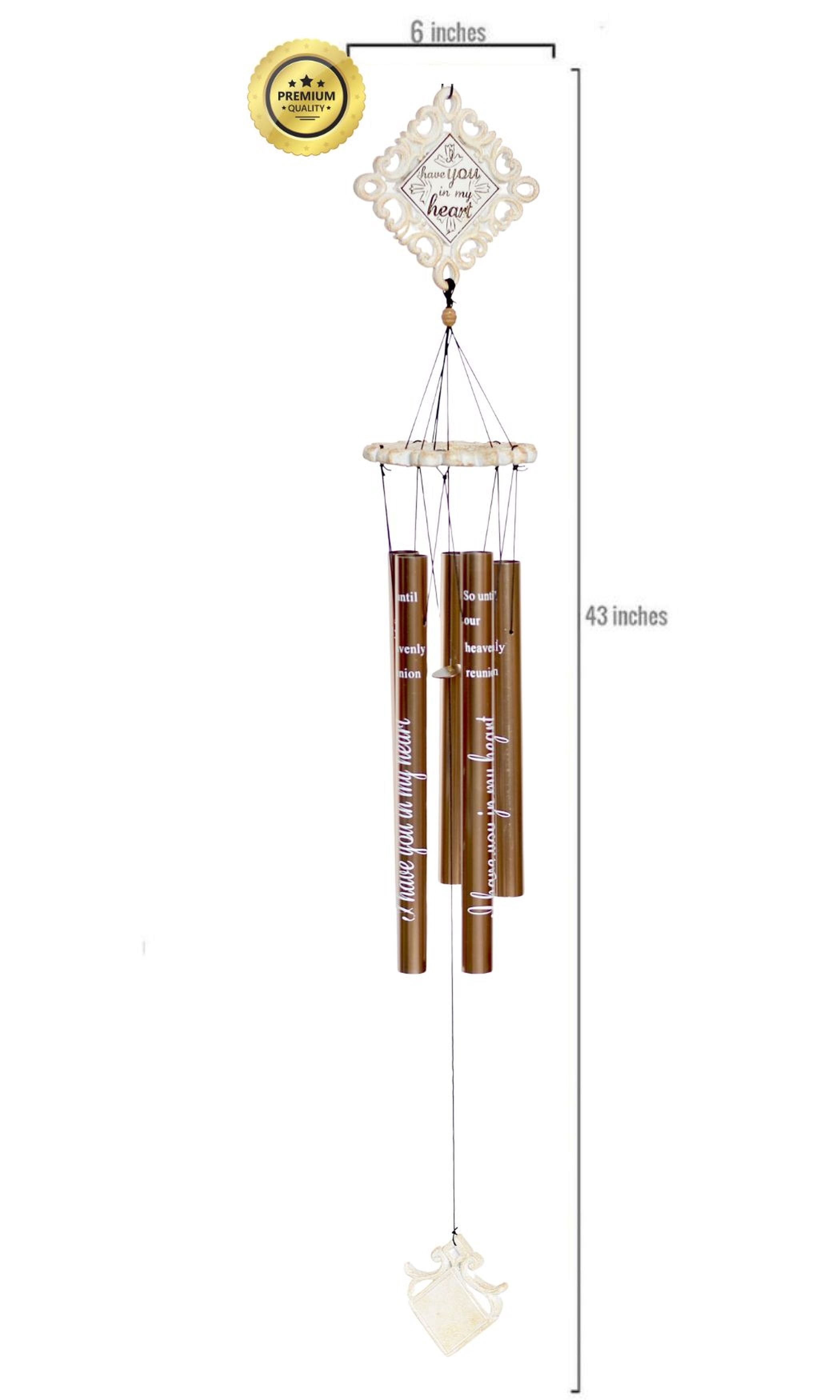 Memorial Wind Chimes Sympathy Gift with Condolence Card by Loving Memories - 43" tall