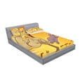 thumbnail image 2 of Ambesonne Cartoon Fitted Sheet & Pillow Sham Set, and Hippo Ball, Full, Orange Umber Purple, 2 of 2
