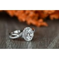 thumbnail image 4 of Eclet Jewels 14K White Gold Over Rings - Oval Cut 2 Ct Excellent White Diamond Rings -Engagement Wedding Halo Promise Rings for Women's - Diamond Jewelry For Birthday Gift - Christmas Gifts for Her, 4 of 9