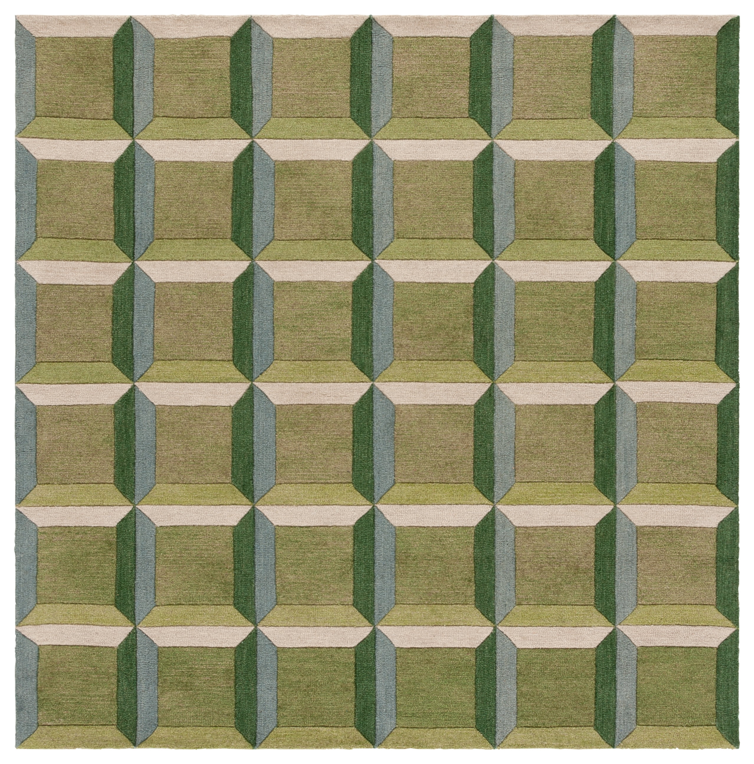 Safavieh Genre Imogene Geometric Area Rug, Green/Beige, 6' x 6' Square