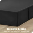 thumbnail image 3 of Bare Home Jupe de Lit Double Brossage - Premium 1800 Collection - Retombée de 15 Pouces - Très Grand Simple, Noir, 3 of 4