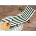 thumbnail image 3 of Hunter Green Stripe Lounge Chair Beach Towel With Top Pocket 26x82, 3 of 6