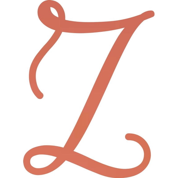 Decorative Acrylic Letter, Custom Blank Z Script, 8'' Tall Pastel Coral Alphabet