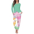 thumbnail image 1 of Pijama con estampado navideño para mujer, traje de manga larga, pantalones largos, ropa de casa, conjunto de dos piezas, ropa de dormir, invierno, envío directo, 1 of 4