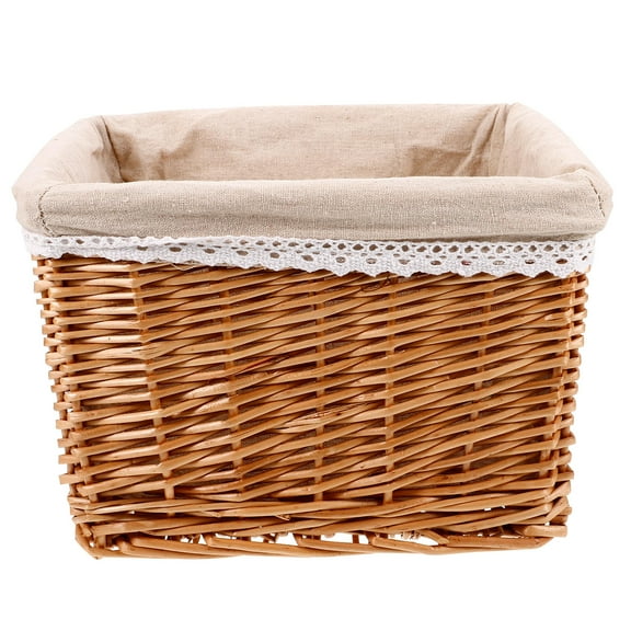Soimiss Storage Baskets Rectangular Wicker Laundry Basket Light Brown for Organizing 1Pcs
