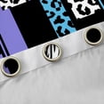 thumbnail image 4 of Castle Fairy Boys Girls Animal Zebra Leopard Print Black Out Curtains,Abstract Geometric Rectangle Stripes Curtains Pack of 2 (42x63 Each),Black Blue Purple Bedroom Curtains,Breathable Home Decor, 4 of 6