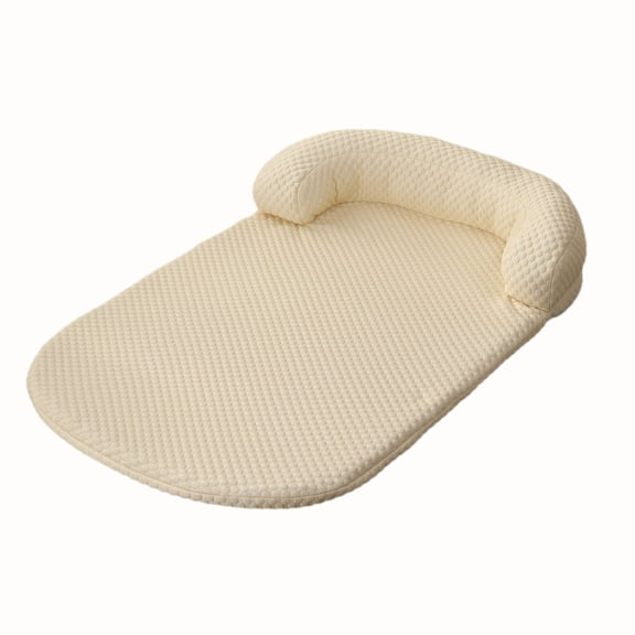Dog Bed for Small Pets Breathable Cooling Summer Cat Bed with Pillow and Zip Washable Removable Non-Slip Soft Pet Bed 13.7''x17.7'' Beige