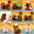 thumbnail image 2 of Bingirl Capybara Plush Toy Strawberry Hat Simulation Turtle Backpack Capybara Plush Animal Dolls Birthday Gift For Boys And Girls, 2 of 8
