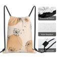thumbnail image 4 of TEQUAN Drawstring Backpack Sports Gym Sackpack, Bohemian Bloom Dandelion Prints Polyester Water Resistant String Bag for Women Men, 4 of 8