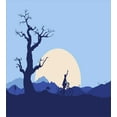 thumbnail image 3 of Ambesonne Nature Duvet Cover Sets, Rising Moon in Forest, 2-Twin, Blue and White, 3 of 3