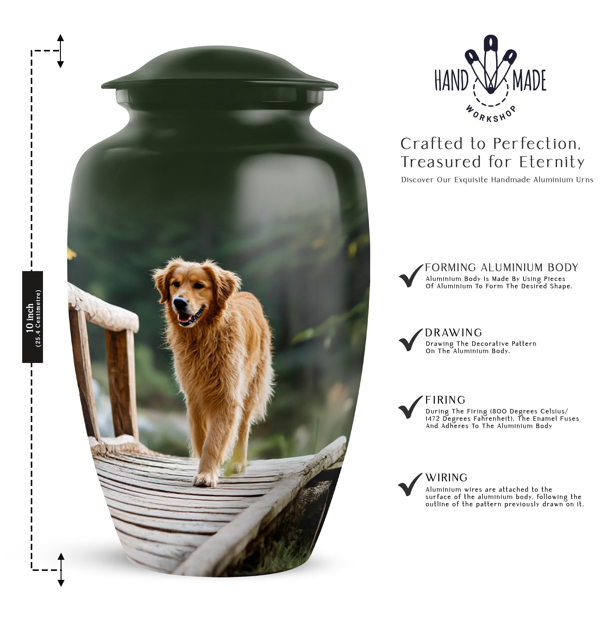 YATHABHISA Dog Urn – Large 10" with 2 Mini 3" Keepsakes, Pet Human Ashes Adult Decorative Cremation Funeral Burial Memorial Urns Tribute