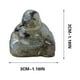 thumbnail image 2 of Buddha figurine, laughing happy, Crystal Carved Feng Shui Wealth, decorative home accent, meditation room, office desk decor, 8-inch tall, detailed craftsmanship, wooden base, for bedroom,, 2 of 8