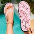 thumbnail image 4 of Xdegoge Flip Flops for Women Open Toe Flatform Thong Sandals Retro Polka Dot Print Thick Sole Slip On Casual Beach Vacation Daily Shoes, 4 of 9
