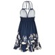 thumbnail image 5 of Puntoco Vestidos Mujer Fancy Mujer Europea y Americana Sin Mangas Profundo V Tirante con cordón con Oreja de Madera Costura Arrugada Sin Espalda Vestido Sexy Vestido con Tirantes y Cuello en V, 5 of 6